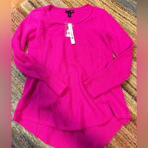 Aqua Fuchsia Long Sleeve Blouse